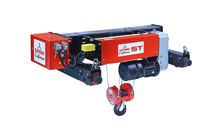 Crab trolley for accurate cross travel and hoisting movement