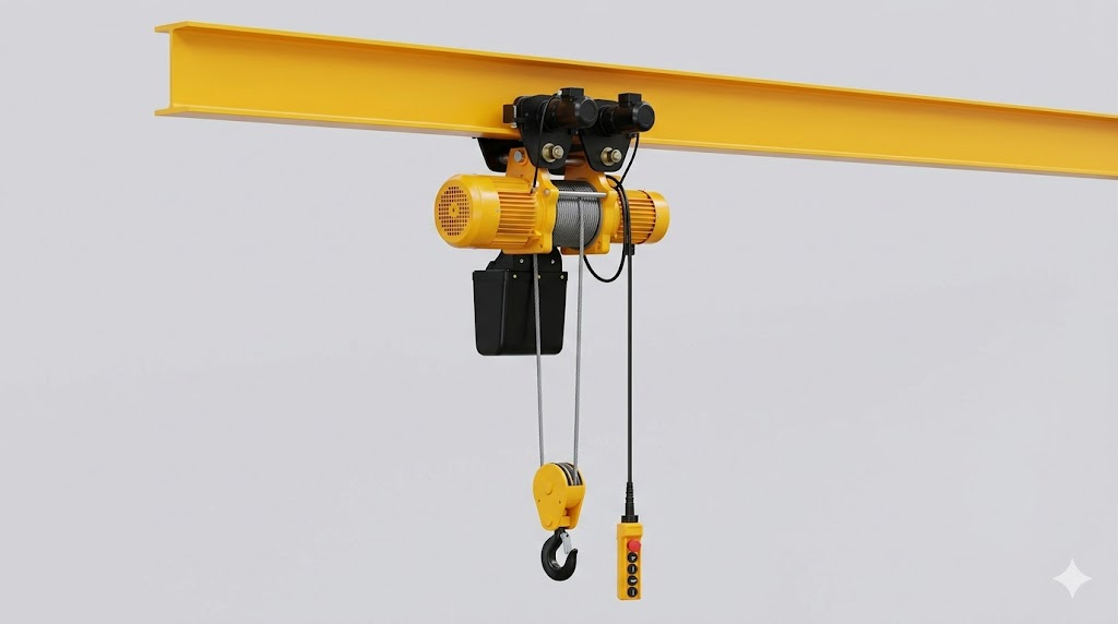 Curved monorail crane for guided path handling