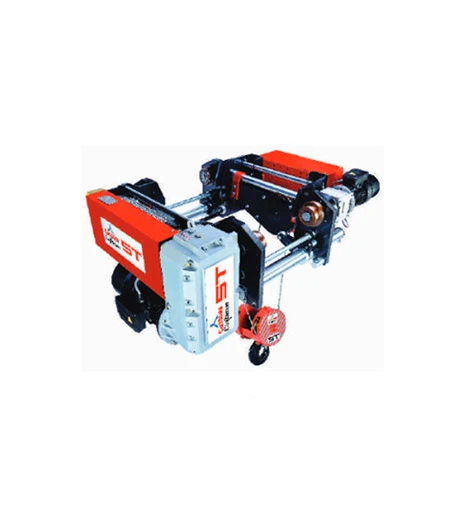 Monorail wire rope hoist for guided heavy load movement